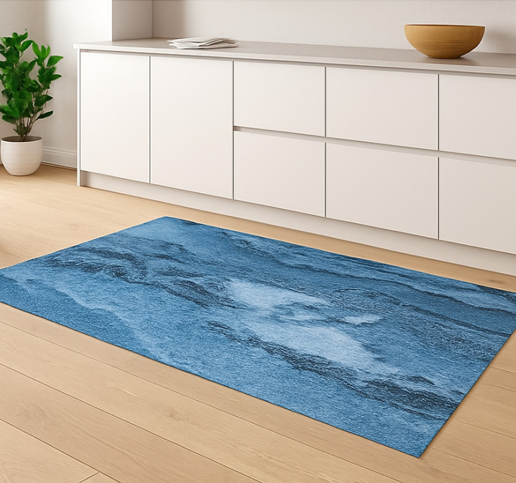 Deep blue texture marble rug - TenStickers