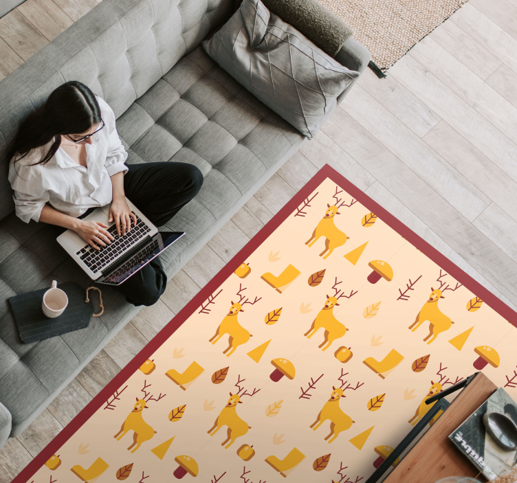 Deer and foliage animal mat - TenStickers