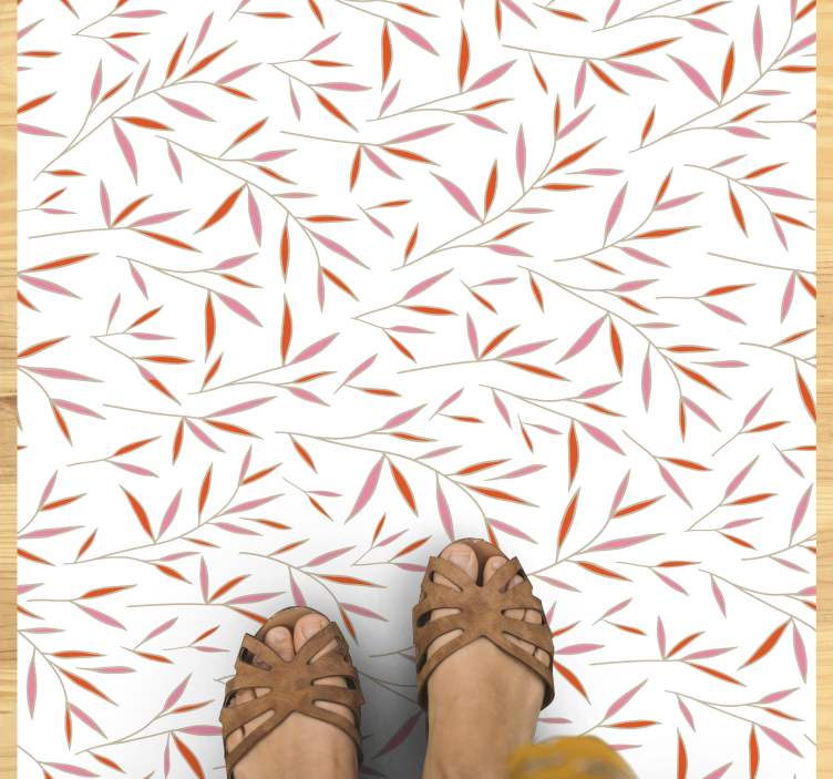 Delicate Leaf Pattern floral rug - TenStickers
