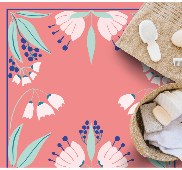 Delicate pattern of Polish flowers  floral rug - TenStickers