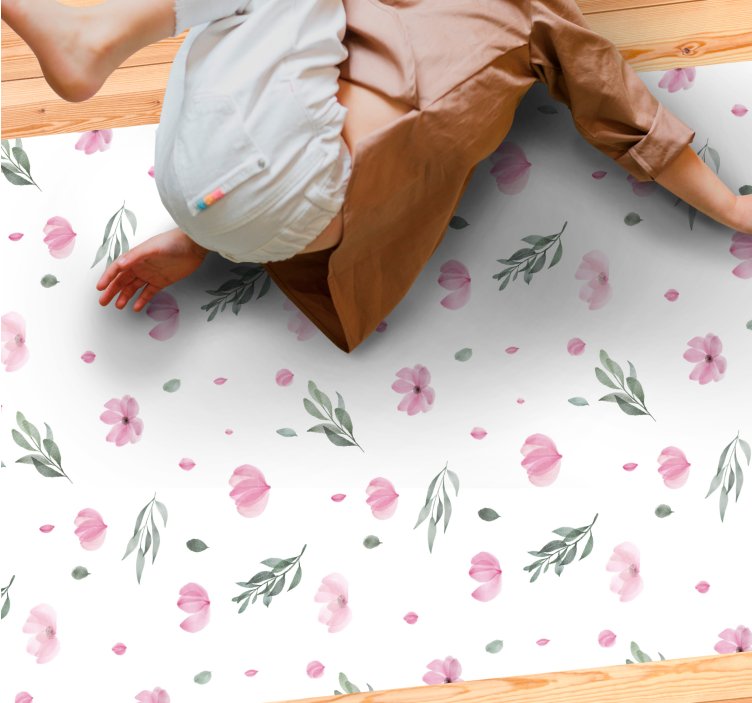 Delightful Botanical Illustrations floral rug - TenStickers