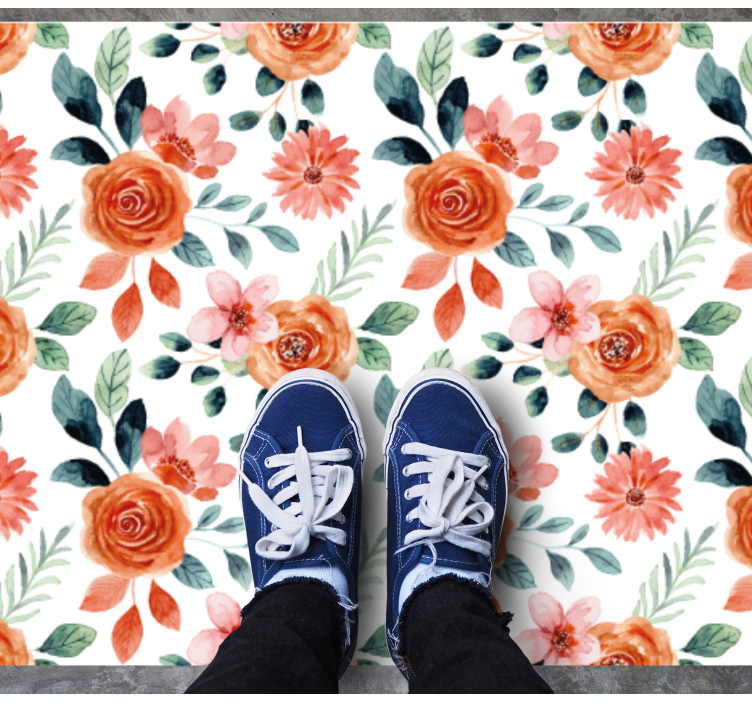 Delightful Botanical Motif floral rug - TenStickers