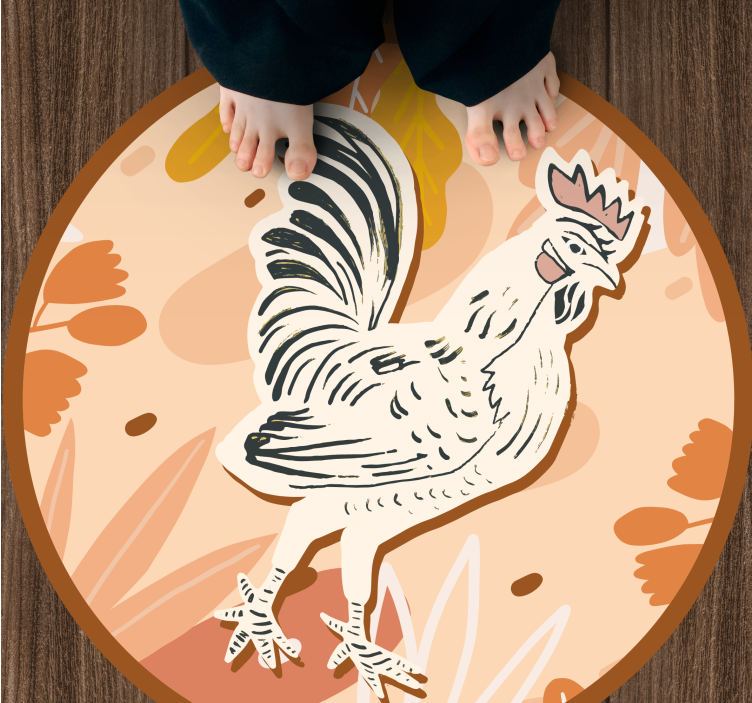 Delightful rooster animal mat - TenStickers