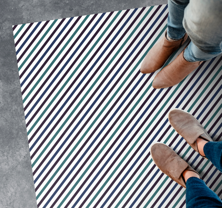 Diagonal green and grey stripes rug - TenStickers