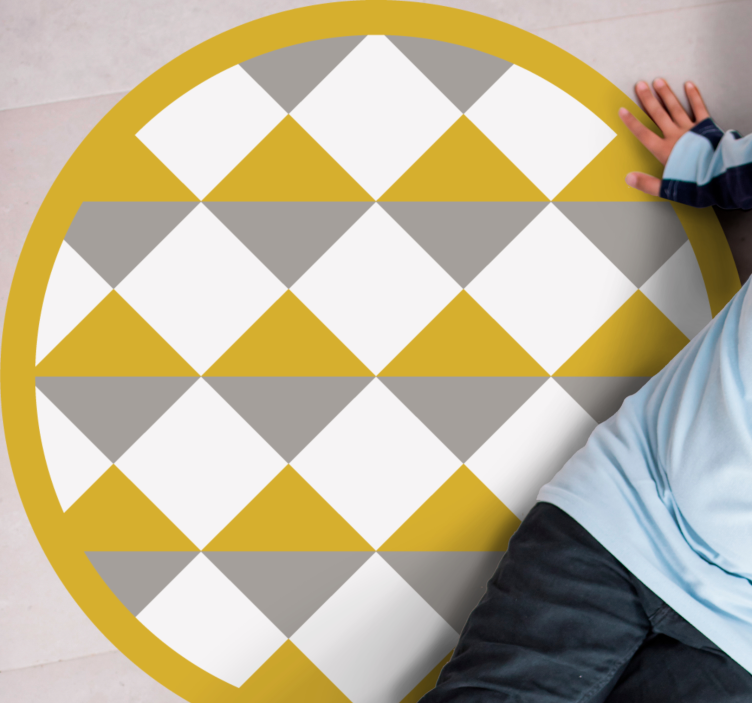 Diamond Pattern Circle geometric rug - TenStickers