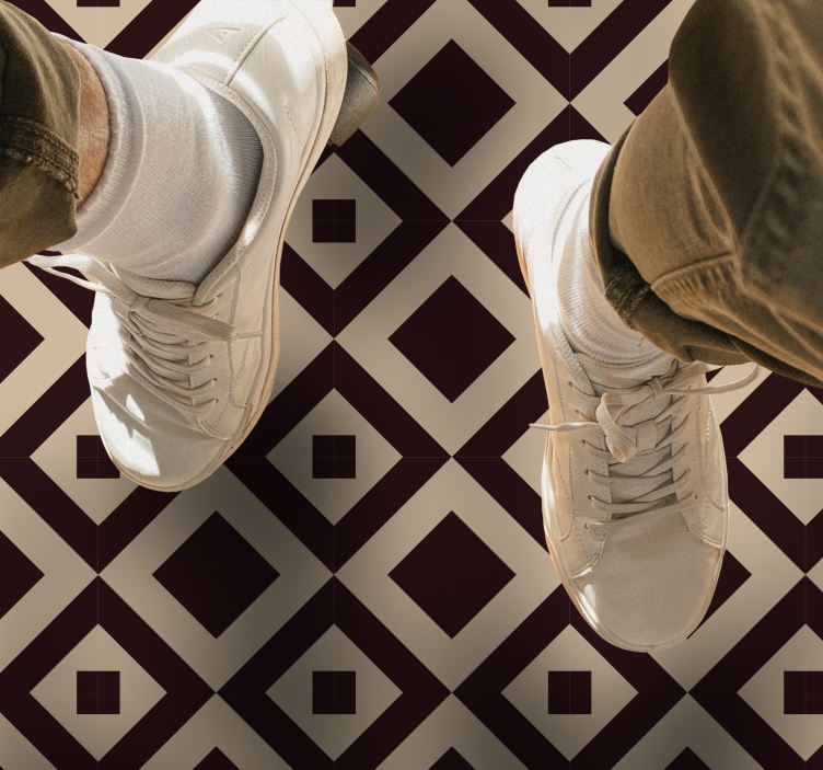 Illustration with diamond pattern geometric rug - TenStickers