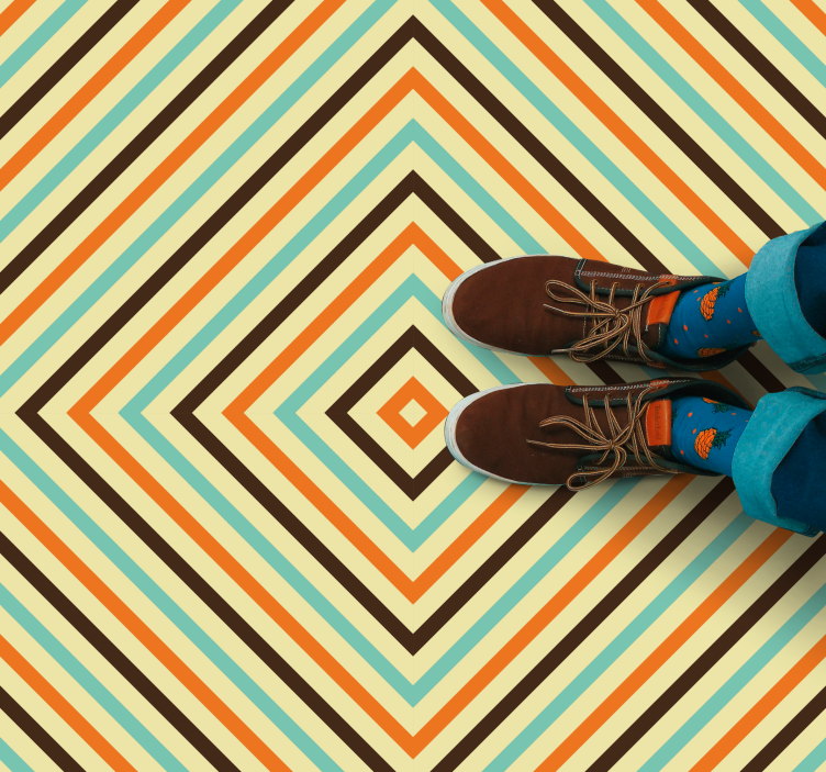 Diamond Patterned Lines geometric rug - TenStickers