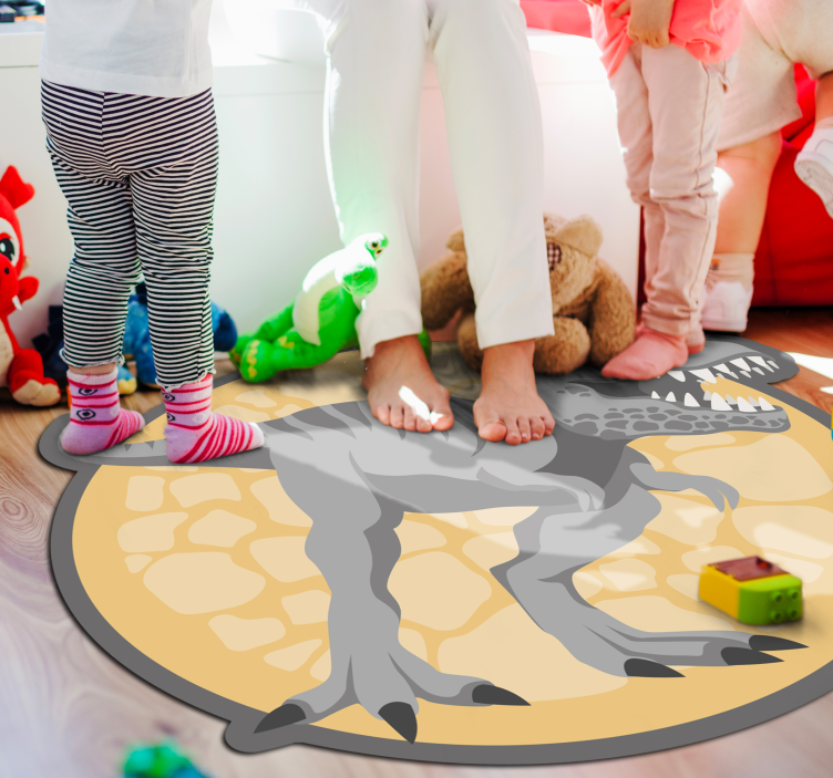 Dinosaur Circular Design kids carpet - TenStickers