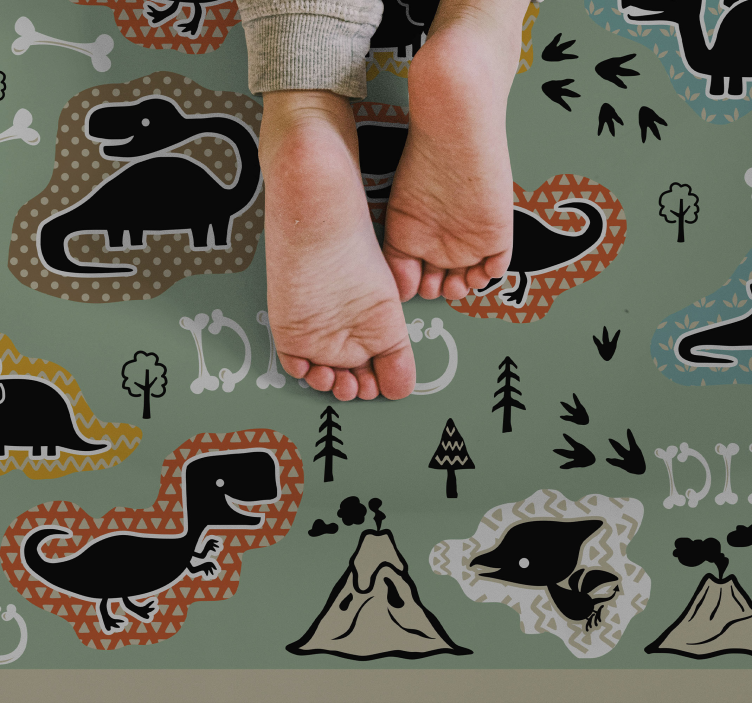 Dinosaur Playground kids rug - TenStickers