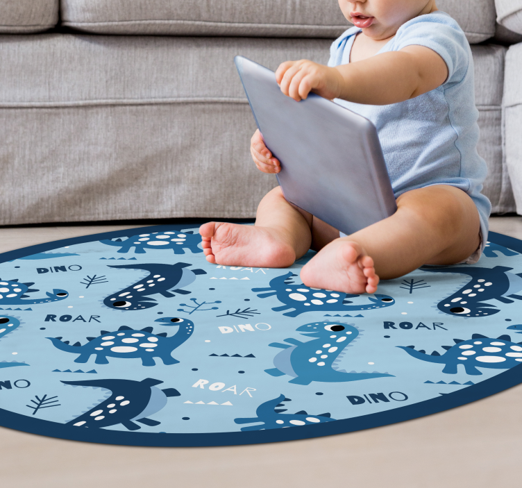 Dinosaur Playtime Circle kids rug - TenStickers