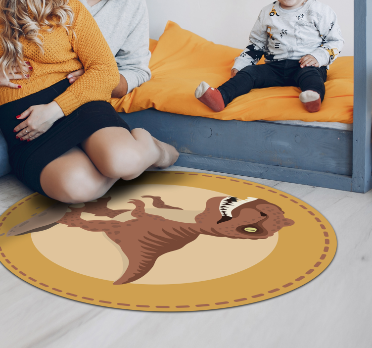 Dinosaur Round Rug kids carpet - TenStickers