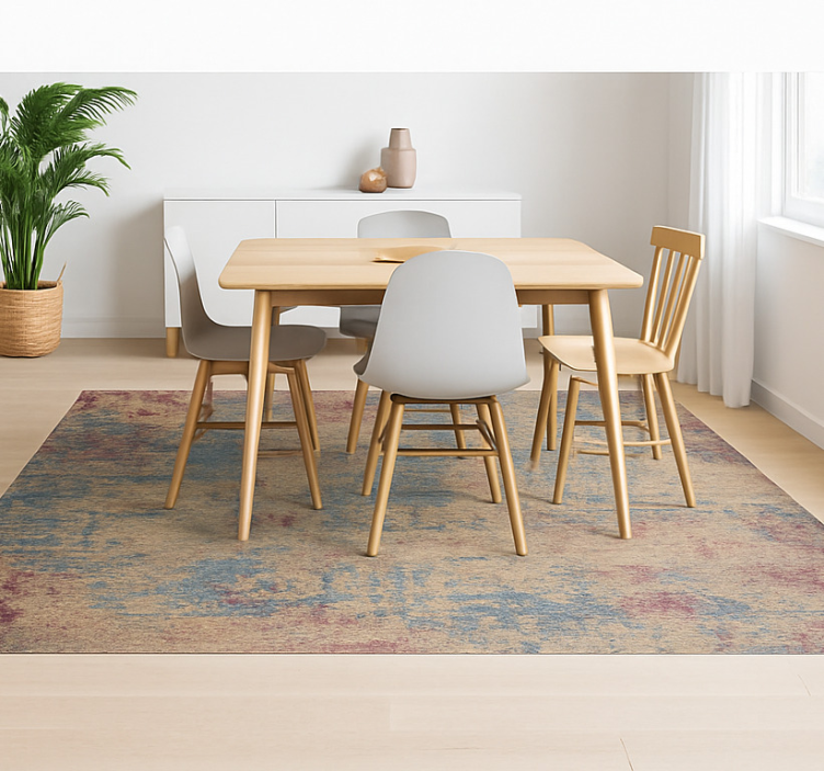 Distressed Oriental Pattern dining room rug - TenStickers