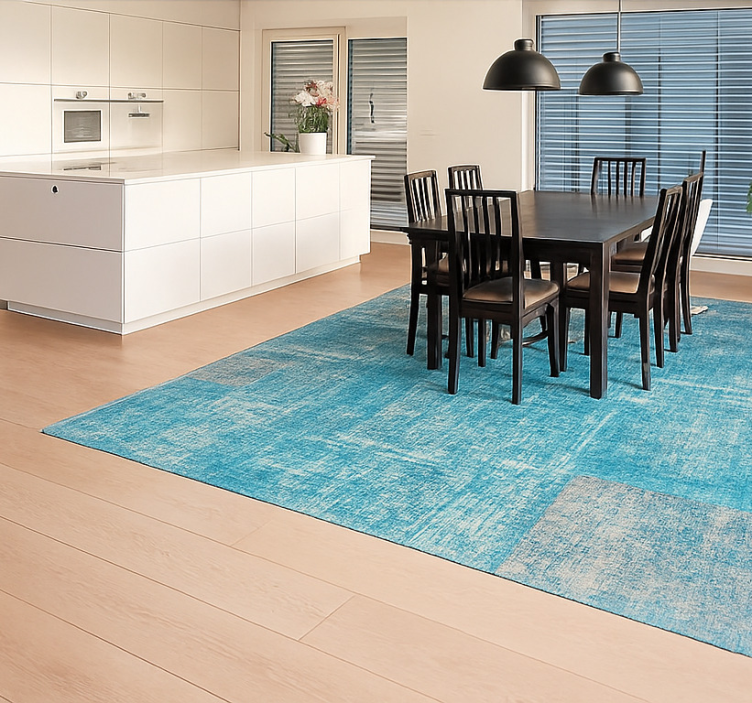 Distressed Patchwork Rug dining room rug - TenStickers