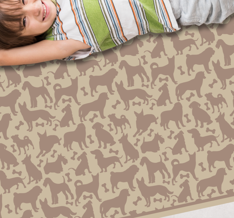 Dog Silhouettes Pattern animal print rug - TenStickers