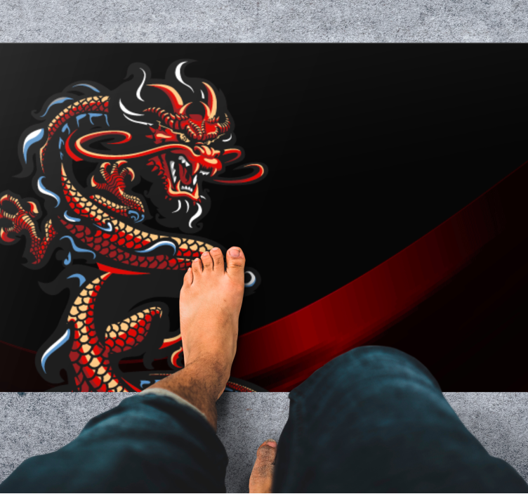 Dragon Illustration teenage bedroom rug - TenStickers