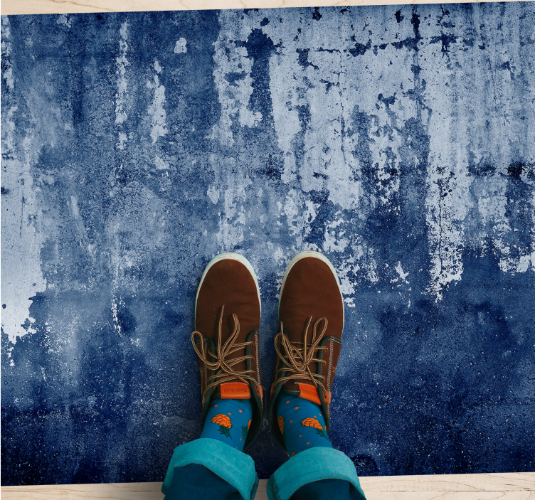 Dramatic blue texture rug - TenStickers