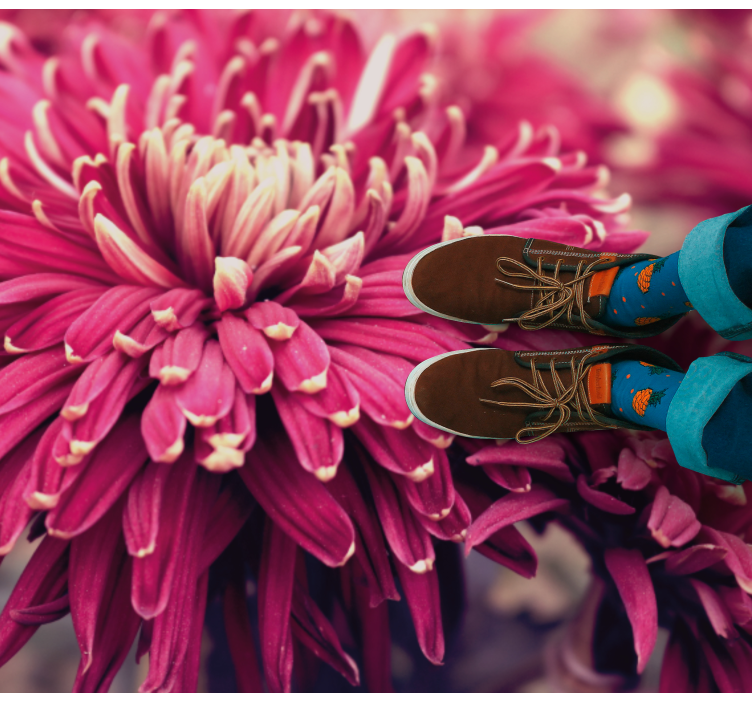 Realistic chrysanthemum floral rug - TenStickers