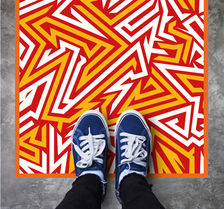 Dynamic zigzag pattern teenage bedroom rug - TenStickers
