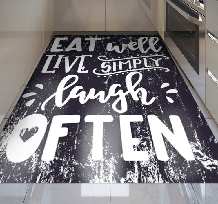 Eat well and laugh often kitchen vinyl mat - TenStickers