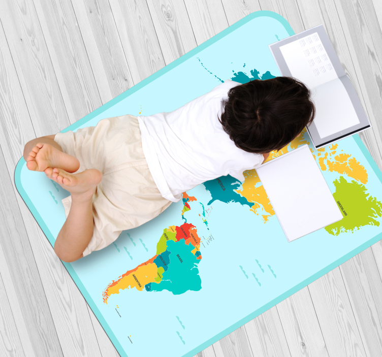 Educational Worldmap map rug - TenStickers