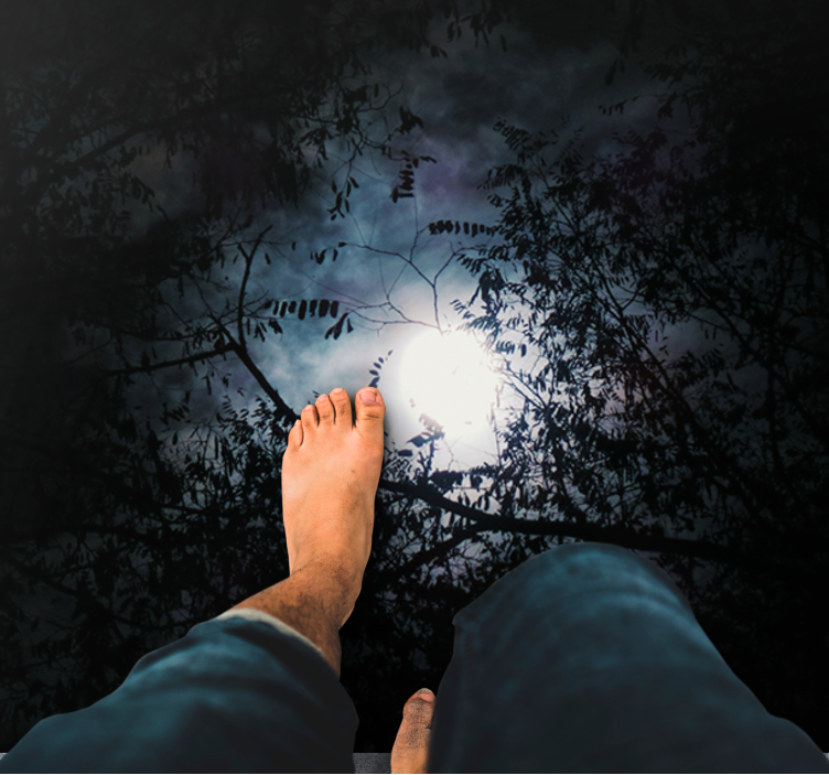 Eerie moontlit forest nature rug - TenStickers