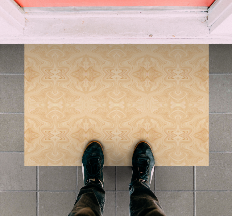 Elegant beige pattern marble rug - TenStickers