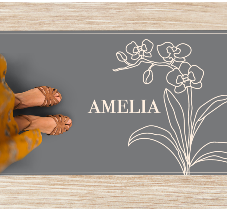 Elegant Floral Personalized custom floor mat - TenStickers