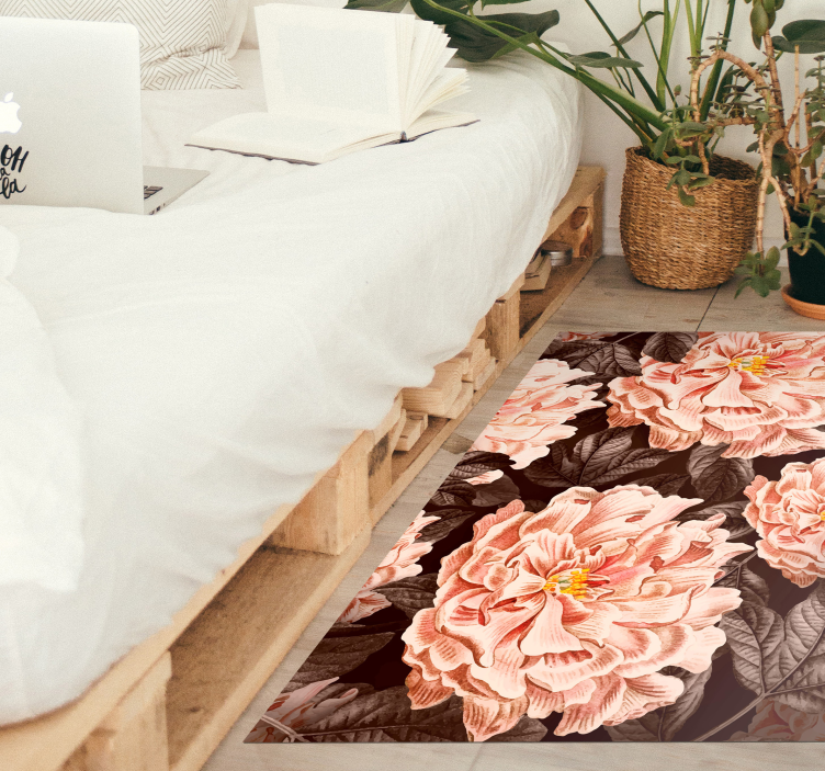 Elegant Botanical Blooms floral rug - TenStickers