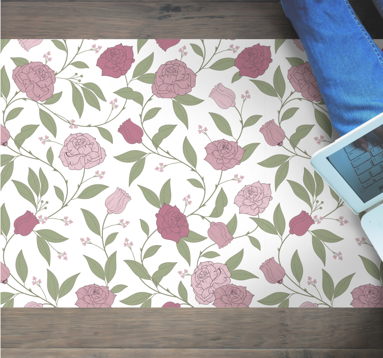 Elegant garden pattern floral rug - TenStickers
