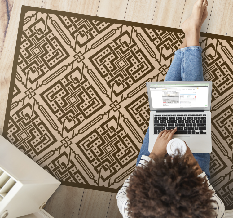 Elegant geometric element living room rug - TenStickers