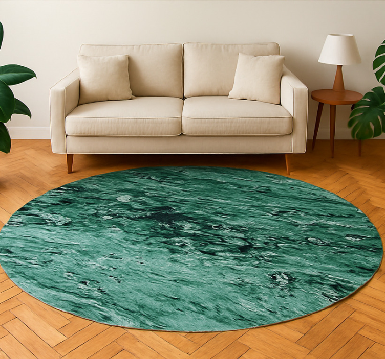 Elegant marble effect green rug - TenStickers