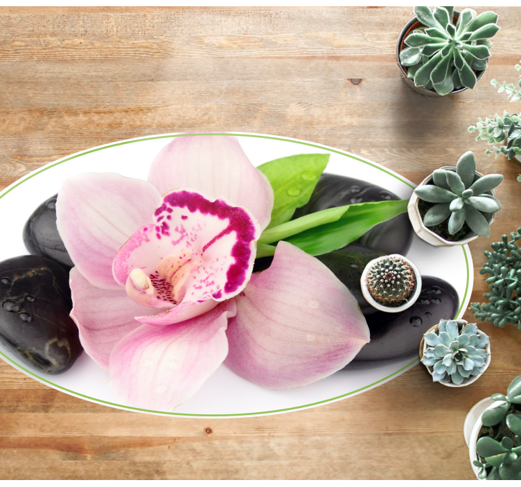 Elegant Orchid Arrangement floral rug - TenStickers