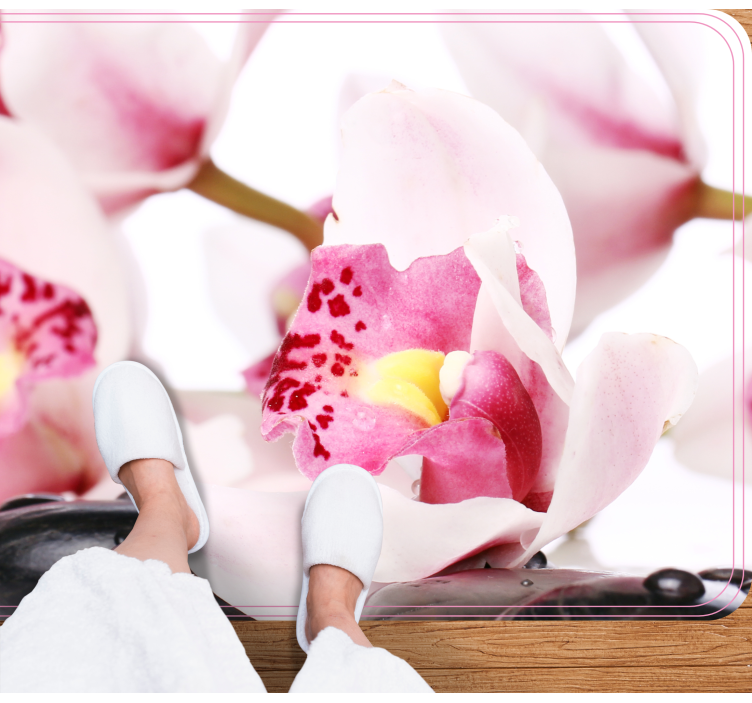 Elegant orchid design floral rug - TenStickers