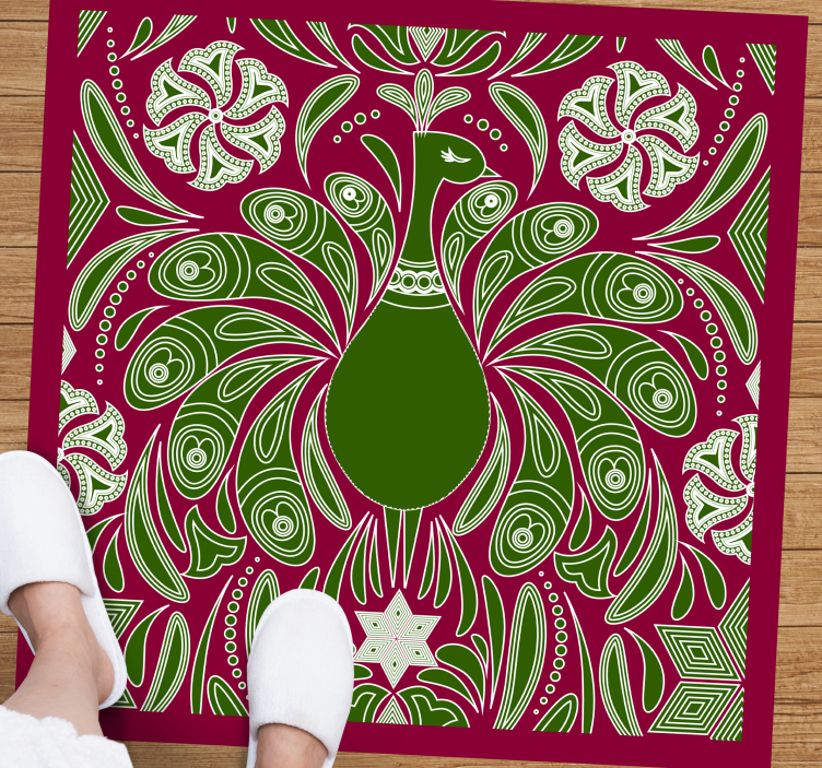 Elegant peacock pattern animal mat - TenStickers