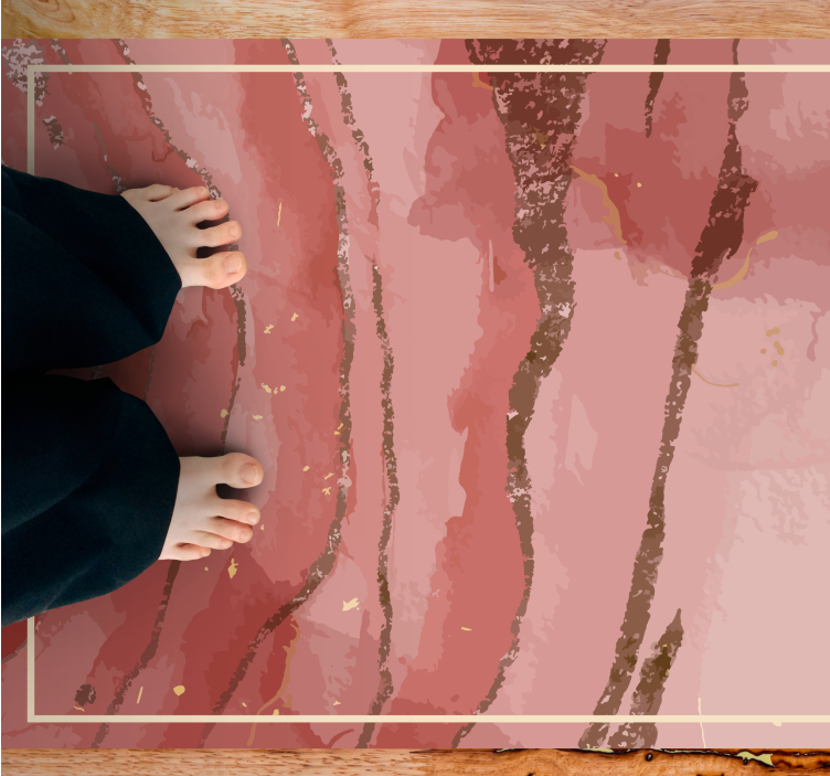 Elegant Pink Swirls marble rug - TenStickers