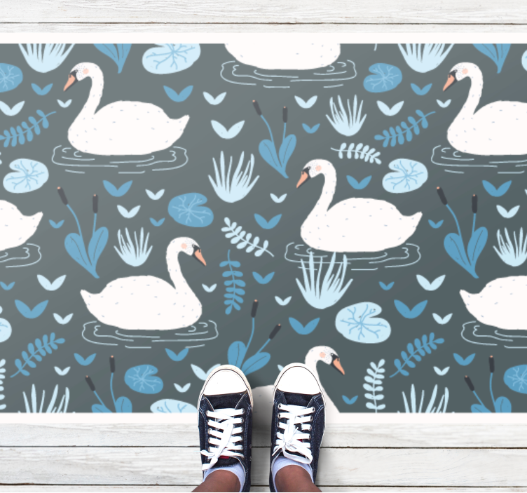 Elegant Swan Pattern nature rug - TenStickers