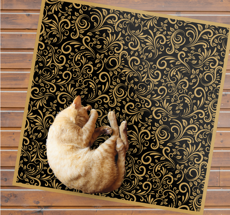 Elegant swirls pattern floral rug - TenStickers