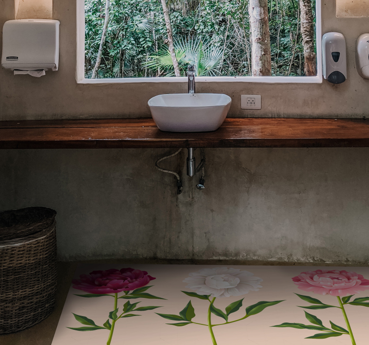 Elegant trio arrangement bathroom mat - TenStickers