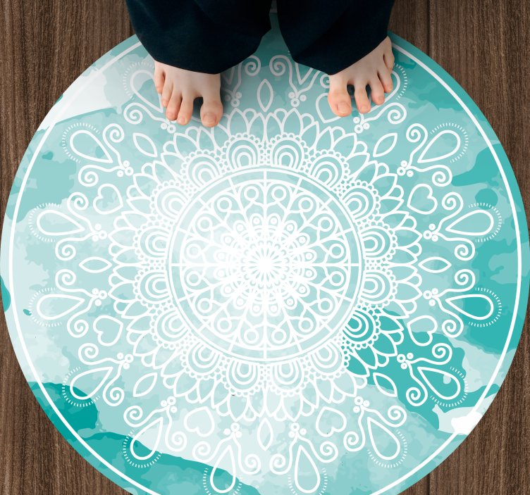 Elegant watercolor tones mandala rug - TenStickers