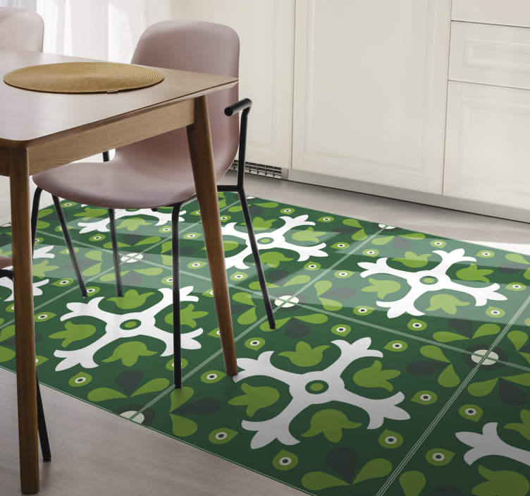Emerald Botanical Print nature rug - TenStickers
