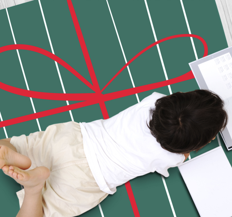 Emerald Crimson Lines stripes rug - TenStickers