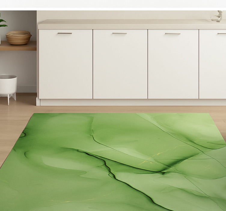 Emerald effect motif marble rug - TenStickers