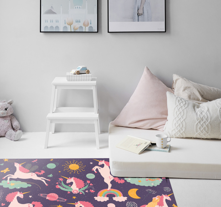 Enchanted Unicorns kids rug - TenStickers