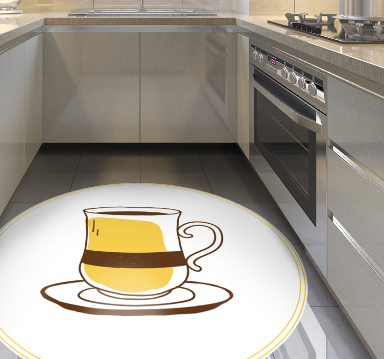 Espresso Glass Illustration kitchen mat - TenStickers