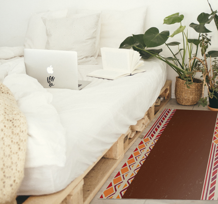 Ethnic rug with ethnic border design - TenStickers