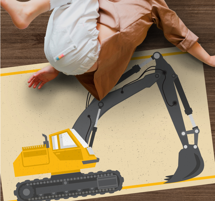 Excavator illustration kids rug - TenStickers