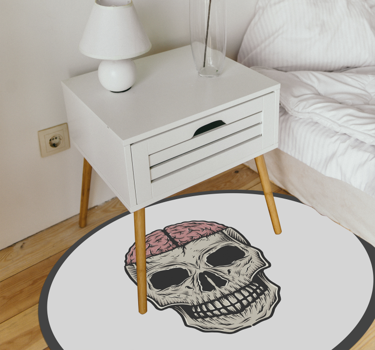 Exposed Cranium Sketch halloween rugs - TenStickers