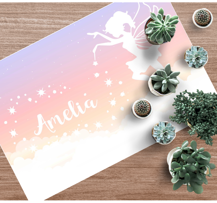 Personalized fairy cloud custom floor mat - TenStickers