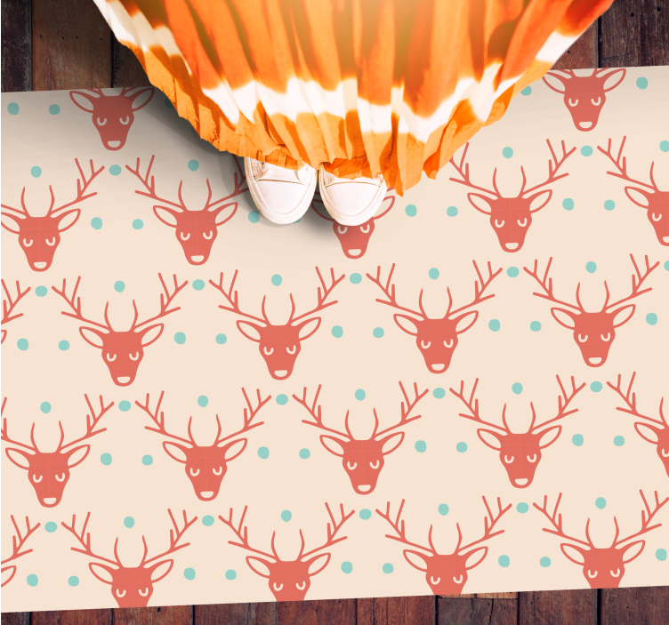 Festive Deer Pattern christmas rug - TenStickers