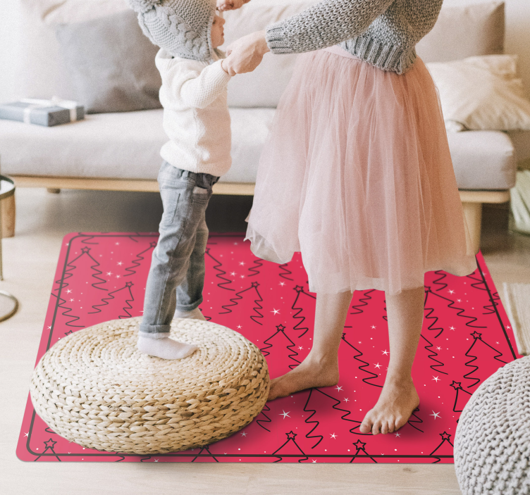 Festive Doodle Pattern christmas rug - TenStickers